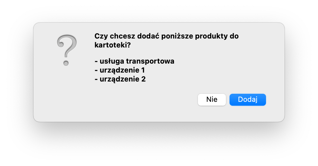 Automatyczne dodawanie produktów do kartoteki