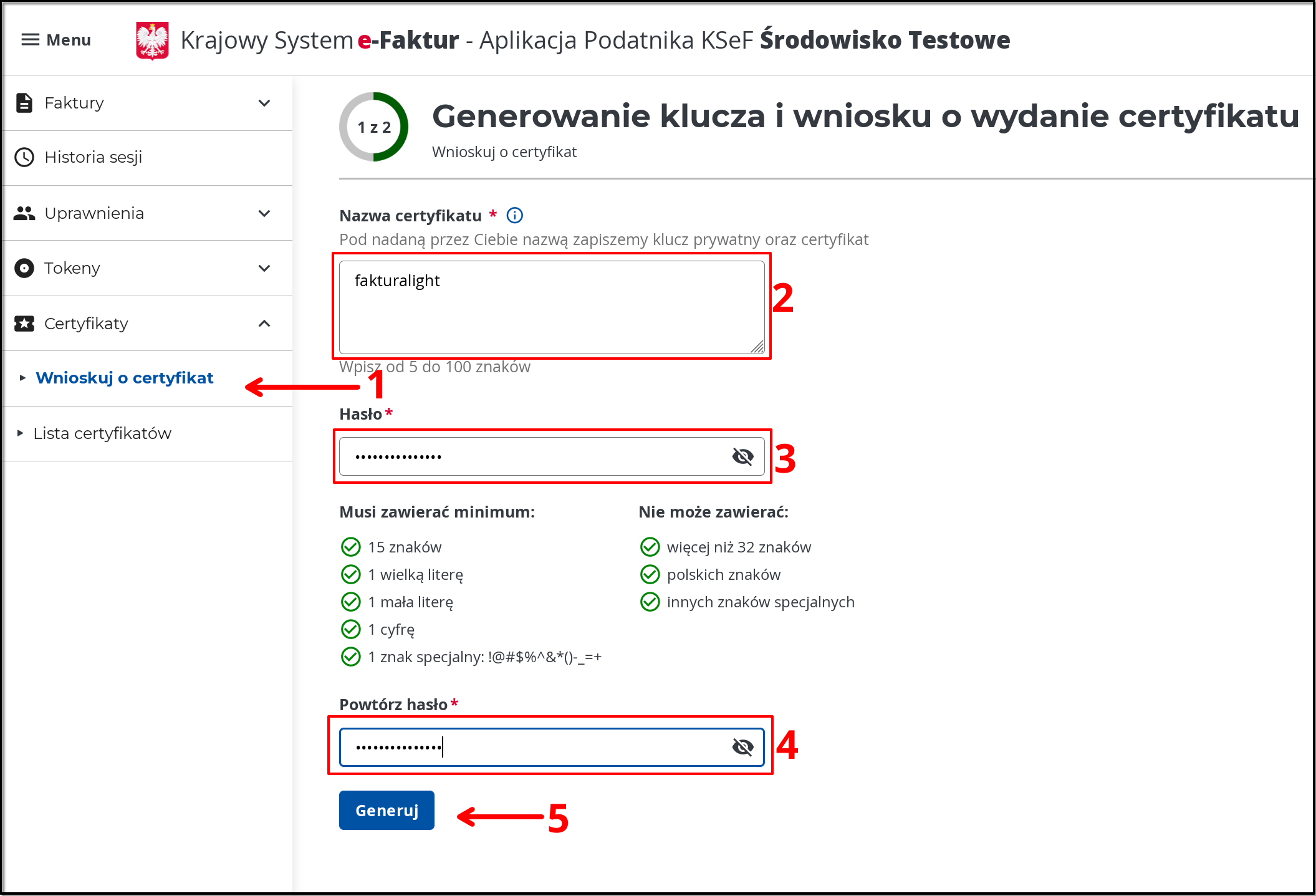 Wnioskuj o certyfikat