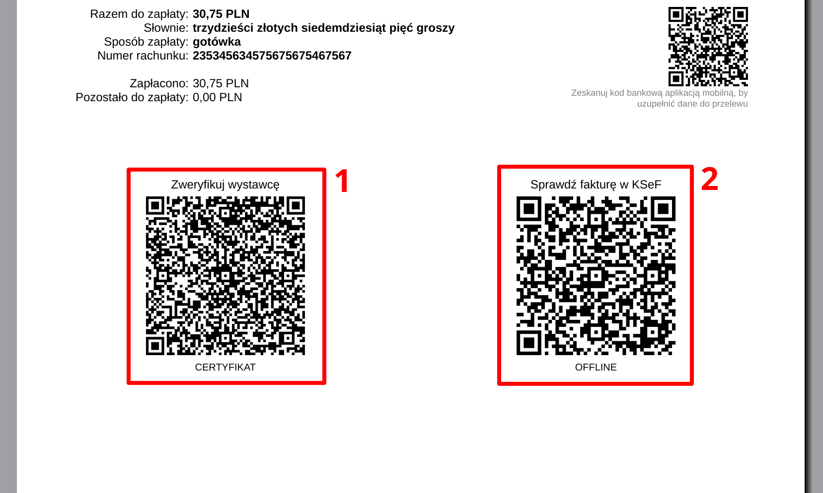 Kody QR faktury offline